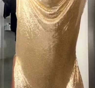 Qimmah Russo onlyfans leak – lustful body in Golden Dress