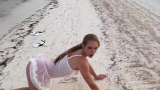 Caroline Zalog Nude Wet Sheer POV Video Leaked