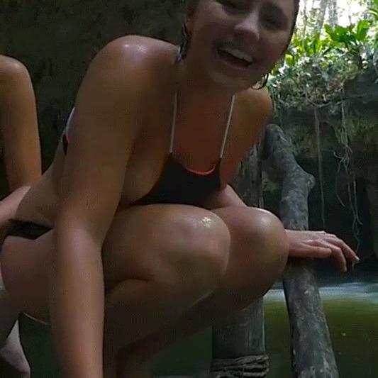 Lia Marie Johnson Leaked Nude Nip Slip in Swiming Costume Video