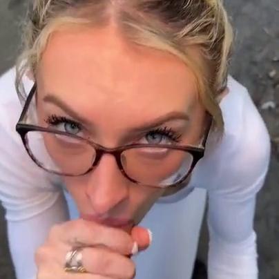 Dani Day Outdoor Blowjob Cum on Glasses